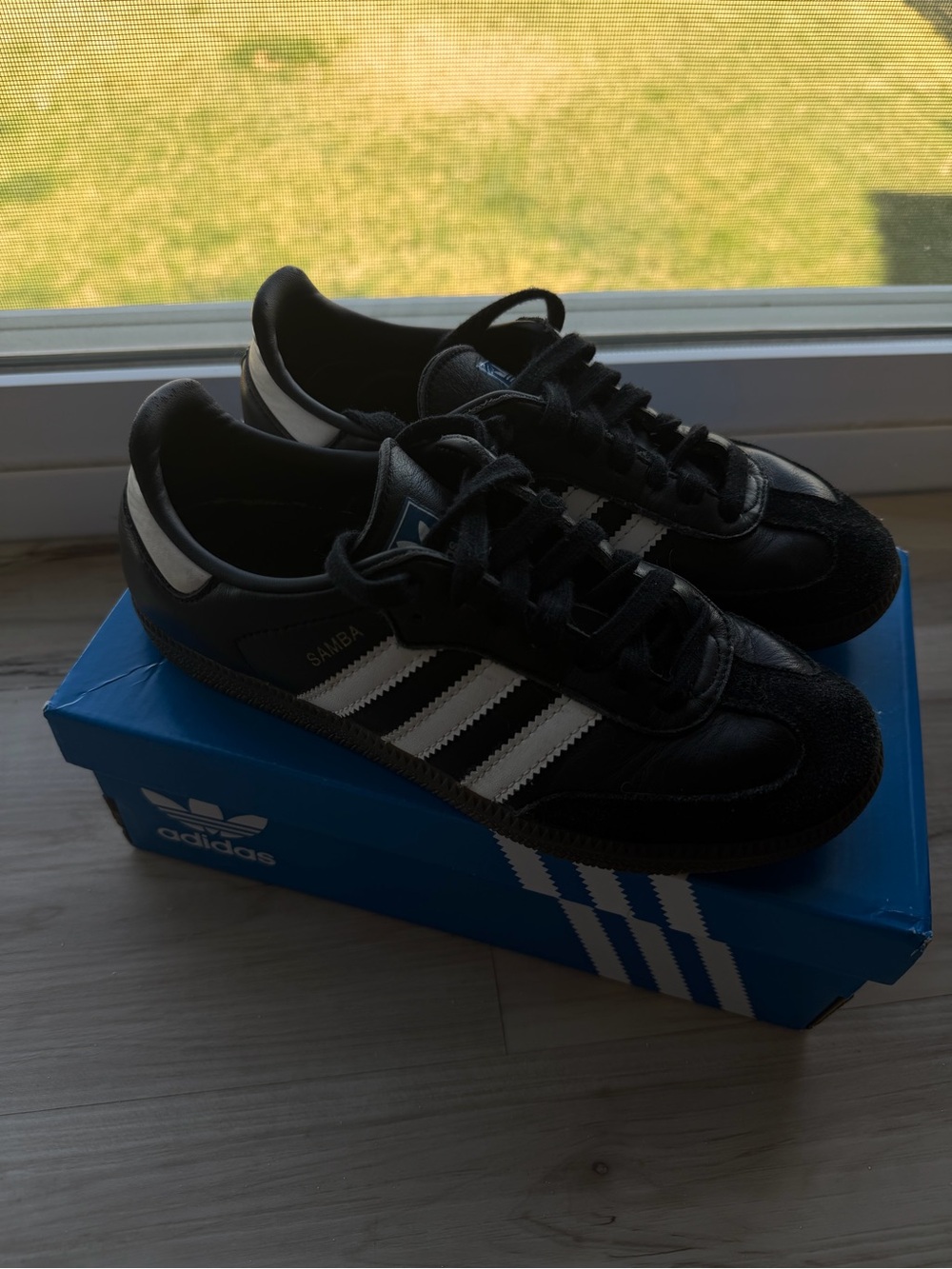 adidas Samba Athletic Shoes in Black and White